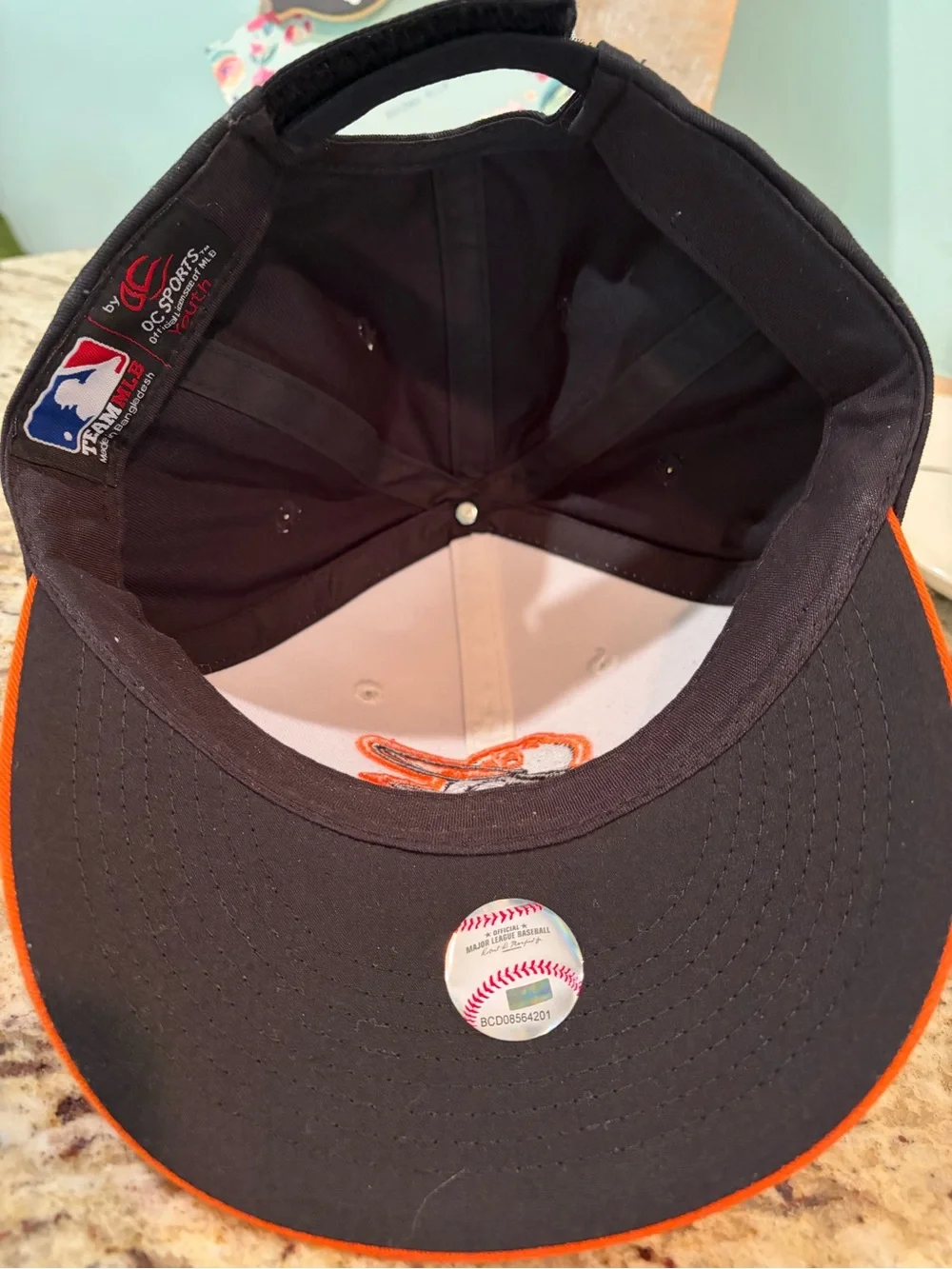 MLB Youth Baltimore Orioles Baseball Cap in Black, White & Orange